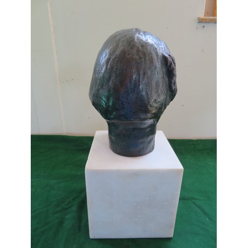 435 - A bronze perspective Bust of a lady on marble plinth, believed to be in the style of Jane Robbins. T... 