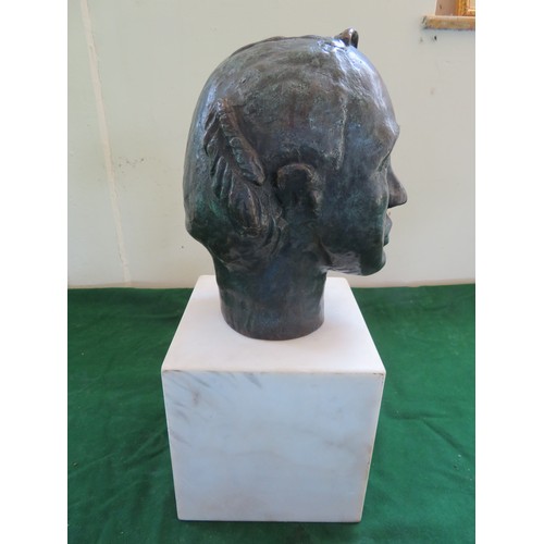 435 - A bronze perspective Bust of a lady on marble plinth, believed to be in the style of Jane Robbins. T... 