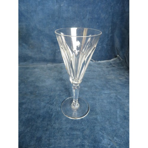 448 - Seven Waterford fluted glasses.