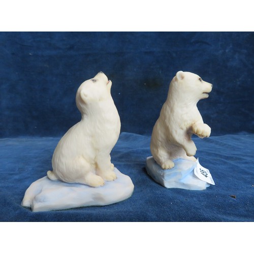 456 - Two Aynsley Mastercraft hand-painted figures of Polar Bear cubs.