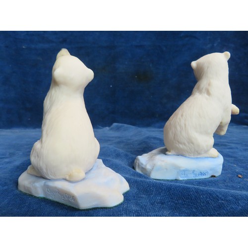 456 - Two Aynsley Mastercraft hand-painted figures of Polar Bear cubs.