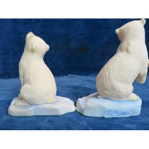 456 - Two Aynsley Mastercraft hand-painted figures of Polar Bear cubs.