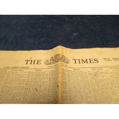 114A - An original of The Times late London edition Friday 3rd May 1935, 