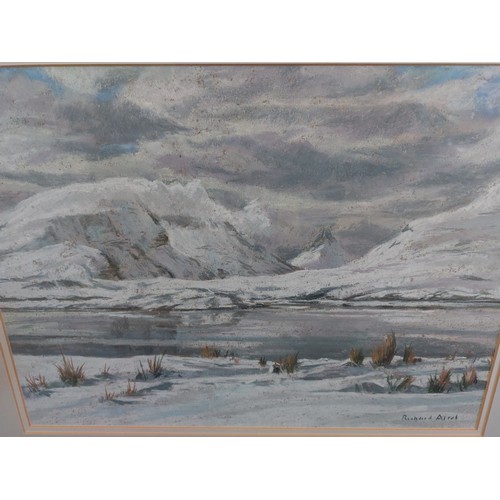 64 - A framed chalk pastel by Richard Alred entitled 