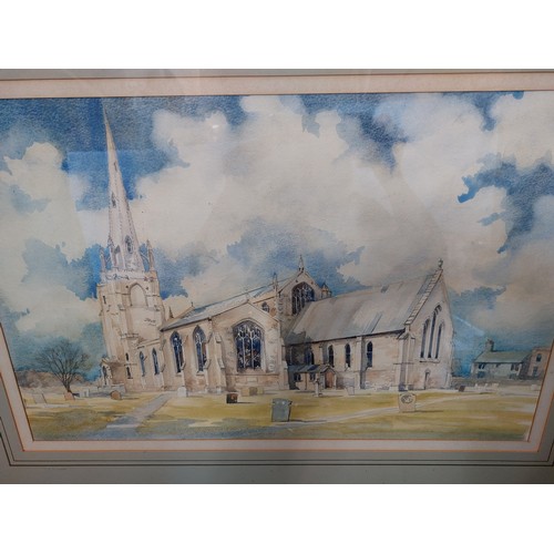 42 - A framed watercolour depicting 