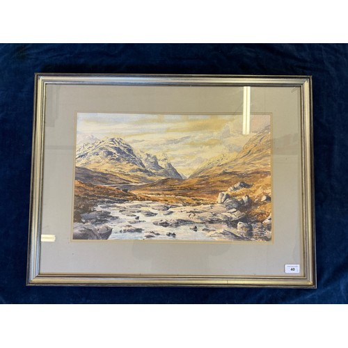 40 - A framed watercolour by Richard Alred of 