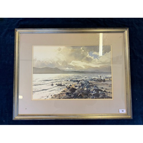 50 - A framed watercolour by Richard Alred depicting 