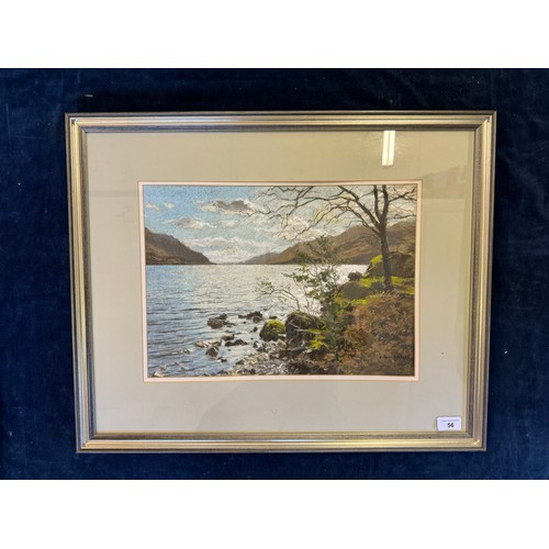 56 - A framed chalk pastel by Richard Alred depicting landscape scene 