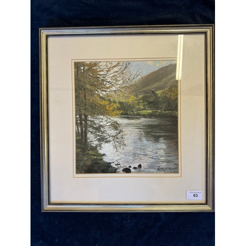 63 - A framed chalk pastel by Richard Alred entitled 