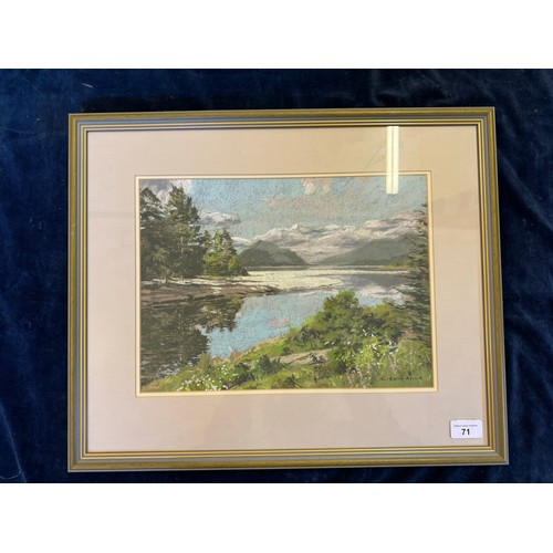 71 - A framed chalk pastel by Richard Alred entitled 