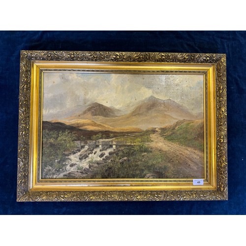 49 - A  framed oil on board depicting river scene by R. Kilner.