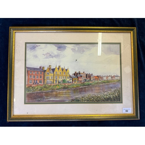 82 - A framed watercolour depicting 