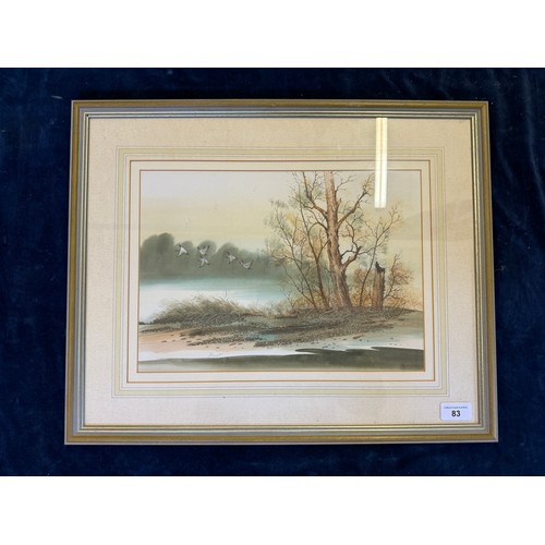 83 - A framed and signed watercolour depicting 