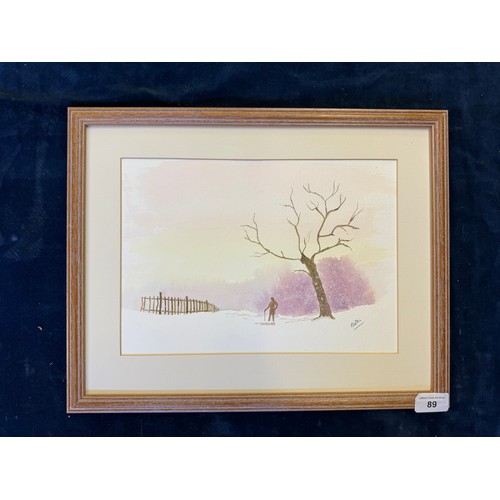 89 - A signed and framed watercolour depicting 