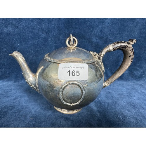 165 - A Silver bachelors teapot and milk jug both marked to the base 