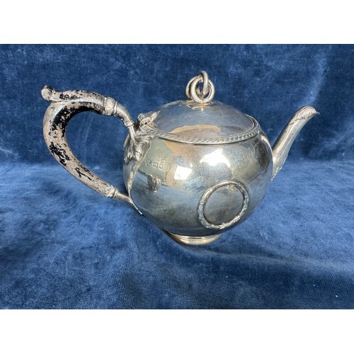 165 - A Silver bachelors teapot and milk jug both marked to the base 