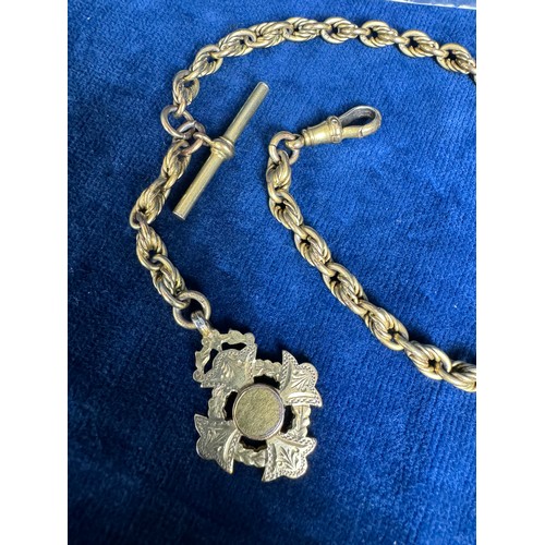 186 - An antique early 20th Century silver gilt watch chain, approx 1 troy oz