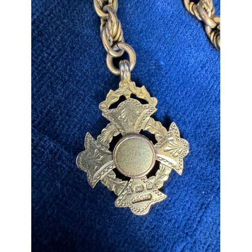 186 - An antique early 20th Century silver gilt watch chain, approx 1 troy oz