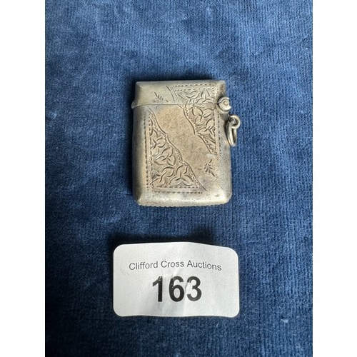 163 - A Silver Vesta case makers mark WHS, hallmarked Birmingham 1919