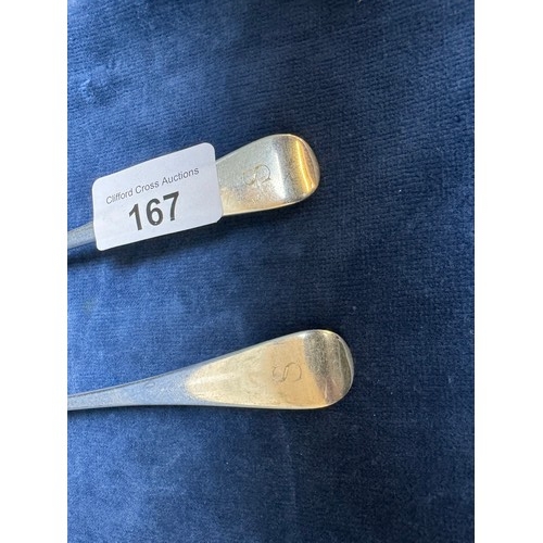 167 - A pair of silver spoons, hallmarked London 1901, makers mark TKB Brewis & Co (Thomas Kanzow Bowley) ... 