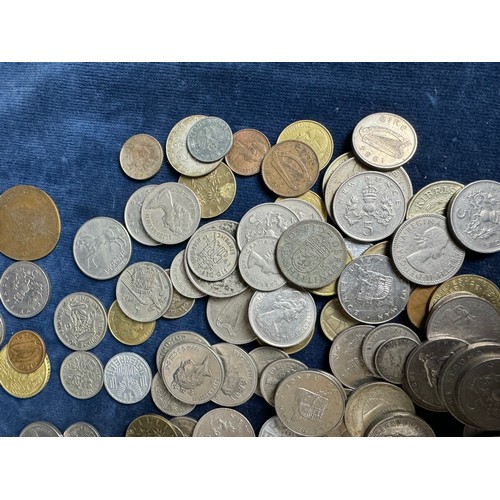 204 - Bag of coins, Young and Old Head of Queen, British Legion and Poppy on Reverse, Mounted 1954 Farthin... 