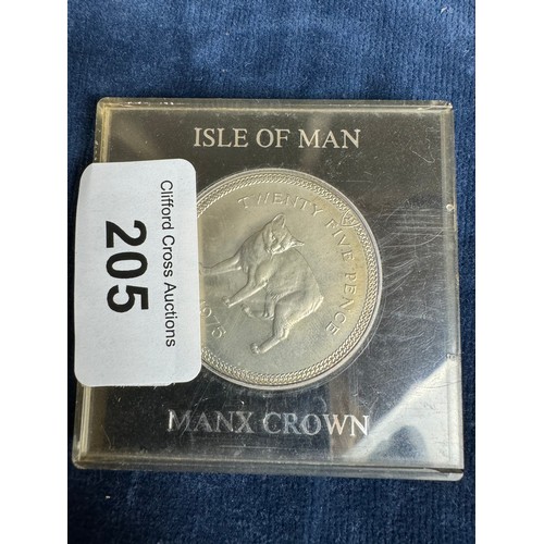 205 - 5 Isle of Man crowns being - 2 x Bicentenary 