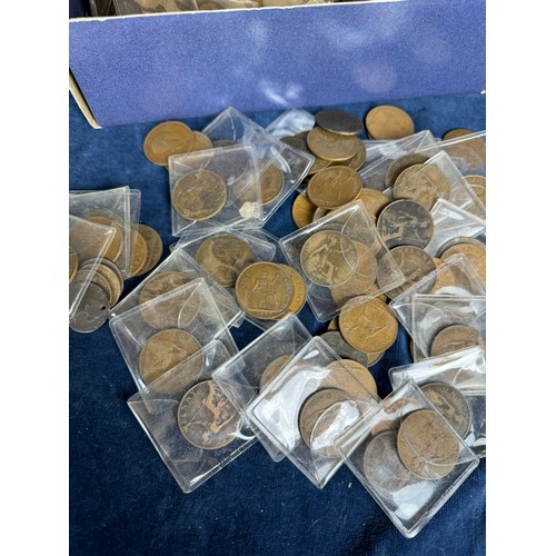 227 - A box containing a quantity of one penny coins