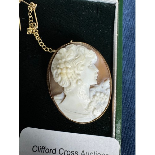 237 - A 9 carat gold cameo brooch.