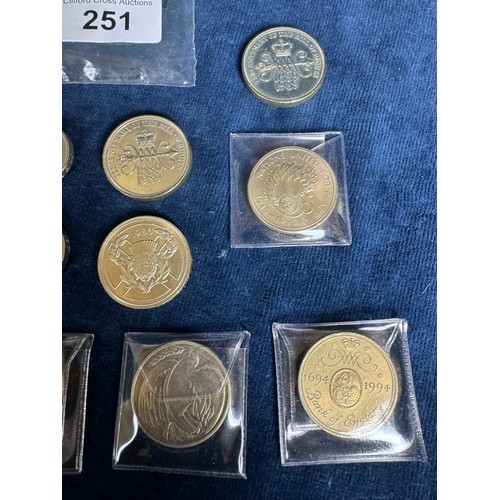 251 - Nine £2 coins - 1986 Commonwealth Games, 2 