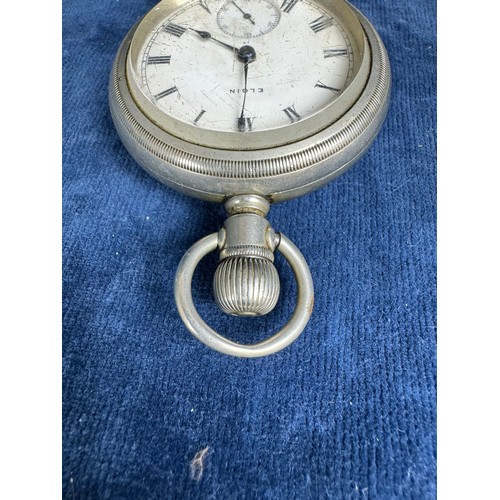 262 - An Elgin N.ATL Watch Co. USA pocket watch, case being silveroid imitation silver. The watch has a ca... 