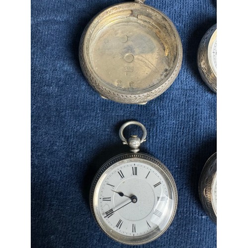 274 - 3 Ladies Silver cased pocket watches - one marked 