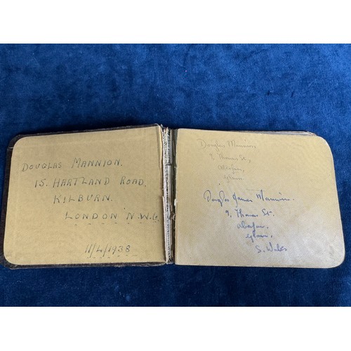 298 - A vintage autograph book containing signatures including Lady Shirley, Henry Lee, The Peters Sisters... 