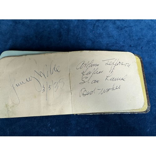 298 - A vintage autograph book containing signatures including Lady Shirley, Henry Lee, The Peters Sisters... 