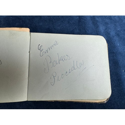 298 - A vintage autograph book containing signatures including Lady Shirley, Henry Lee, The Peters Sisters... 