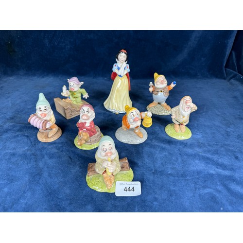 444 - A Royal Doulton set of 8 figures depicting ‘Snow white and the seven dwarves’.