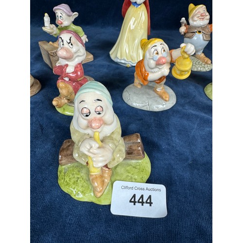 444 - A Royal Doulton set of 8 figures depicting ‘Snow white and the seven dwarves’.