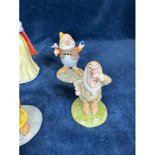 444 - A Royal Doulton set of 8 figures depicting ‘Snow white and the seven dwarves’.