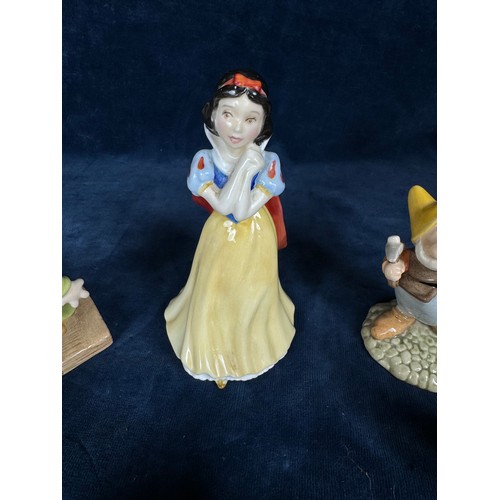 444 - A Royal Doulton set of 8 figures depicting ‘Snow white and the seven dwarves’.