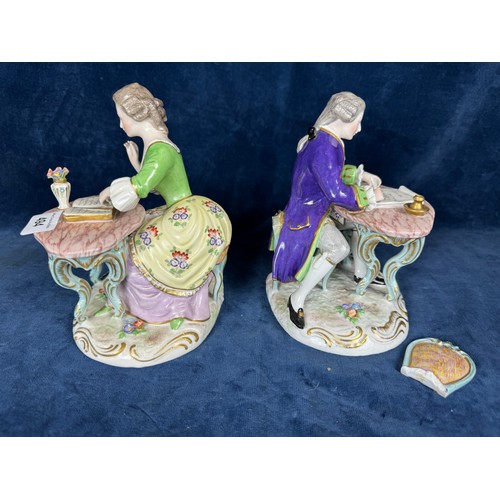 494 - A pair of pottery figures depicting 