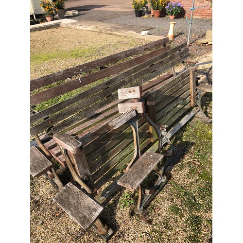 1 - A qty of benches and cast iron bench ends (reputably removed from The Princess Theatre, Hunstanton)