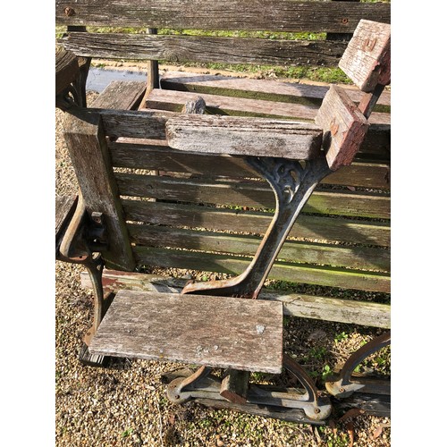 1 - A qty of benches and cast iron bench ends (reputably removed from The Princess Theatre, Hunstanton)