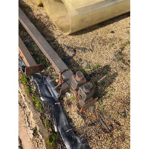 9 - 2 metal stanchions/lorry brackets