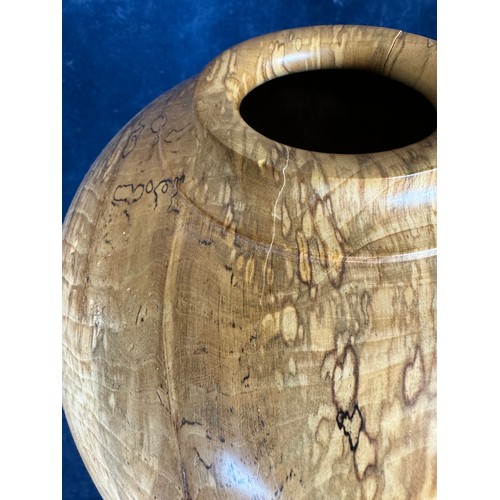 601 - A large Spalted Beech Wood turned vessel/vase  by Richard Chapman and marked on base 