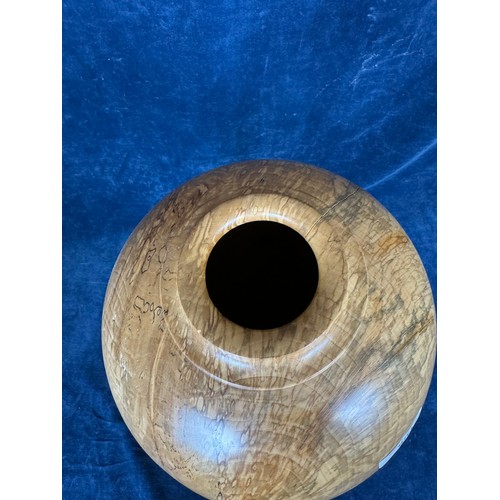 601 - A large Spalted Beech Wood turned vessel/vase  by Richard Chapman and marked on base 