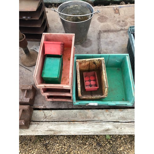 94 - A qty plastic storage boxes