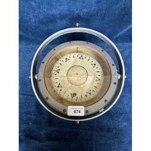 674 - A ships compass by  J.C. Krohn & Sons