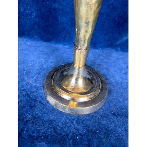 683 - A large Brass Fluted Vase on silver plated base