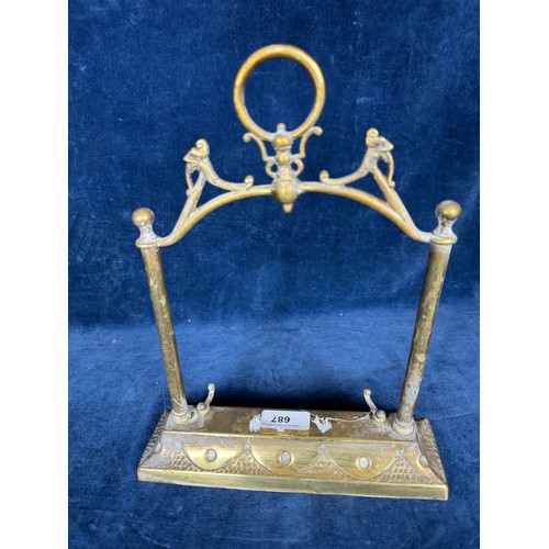 687 - An ornate Brass Gong Stand