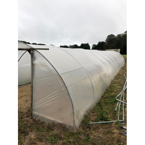 49 - A single span Polytunnel with irrigation piping and cover