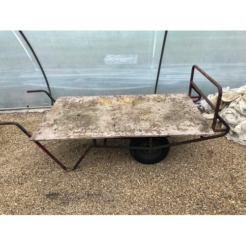 53 - A Flat Bed 2 wheel 2 handled Nursery Barrow